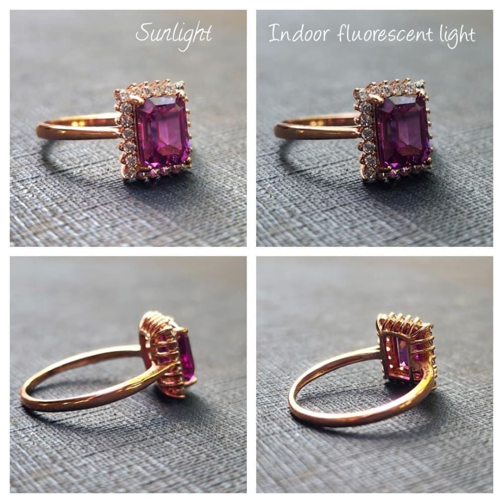 Alexandrite Halo Ring Rings Handmade Handcrafted