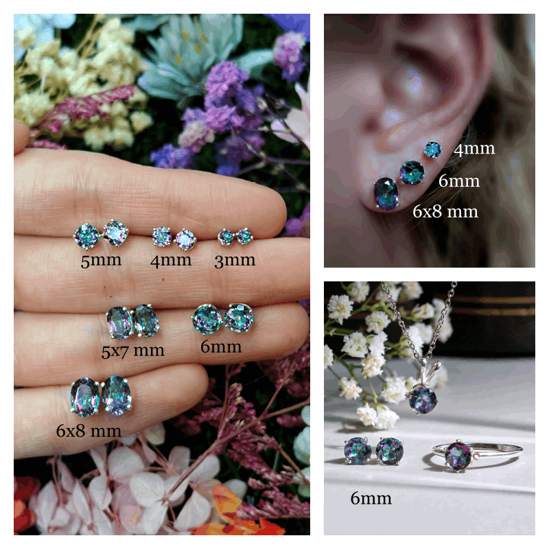 Alexandrite Stud Earrings Earrings Handmade Handcrafted