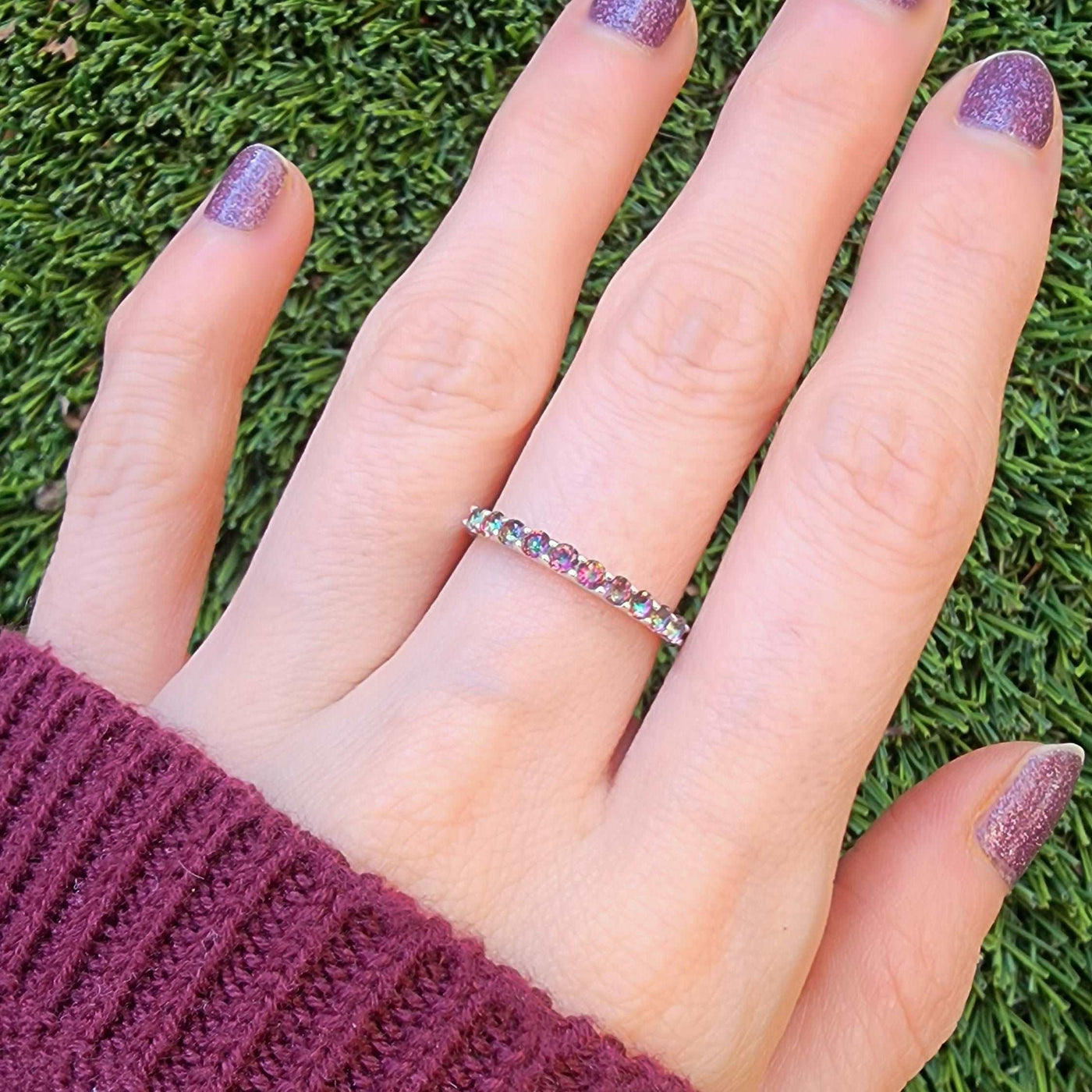 Alexandrite Half Eternity Band