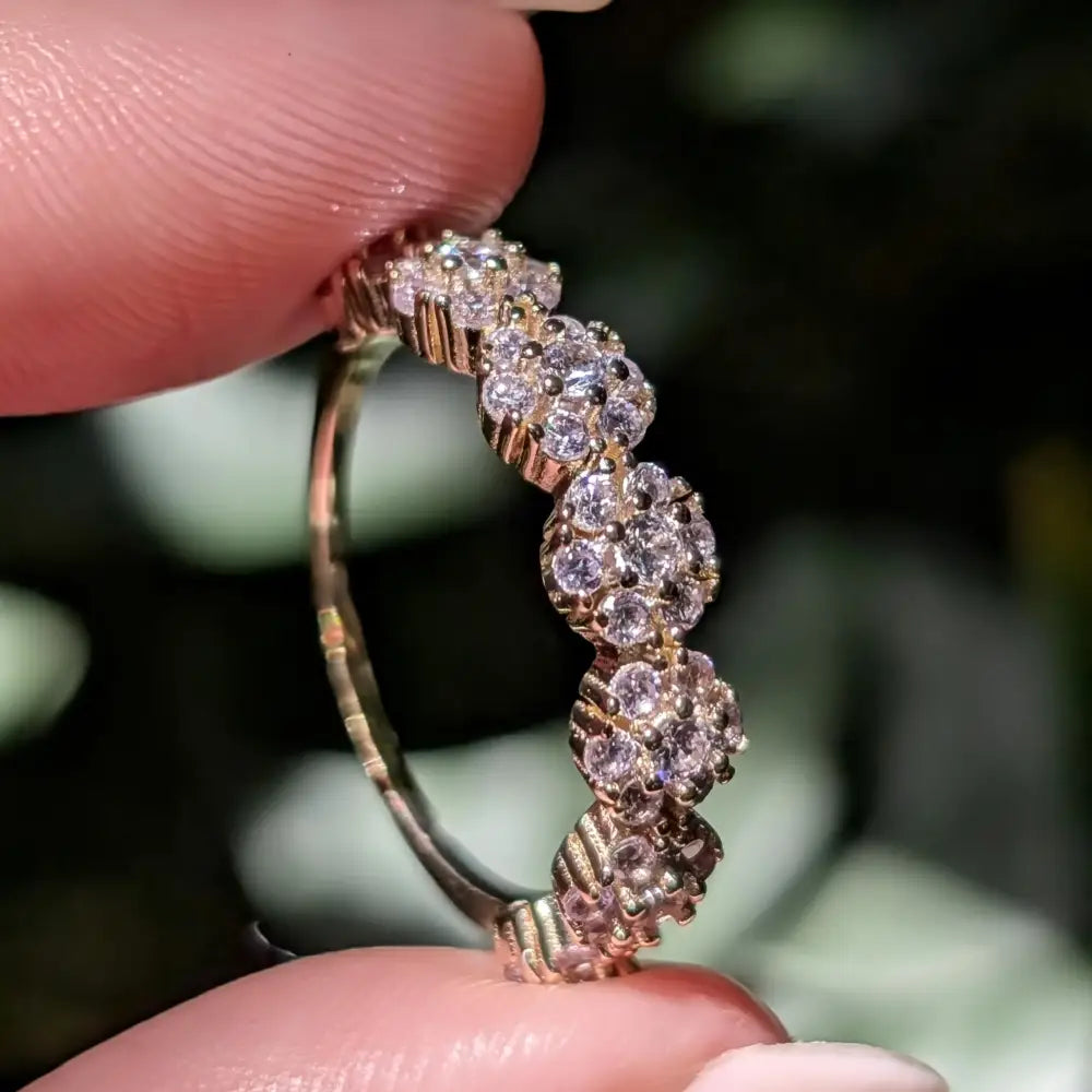 Amethyst Round Half Eternity Band Rings Handmade Handcrafted
