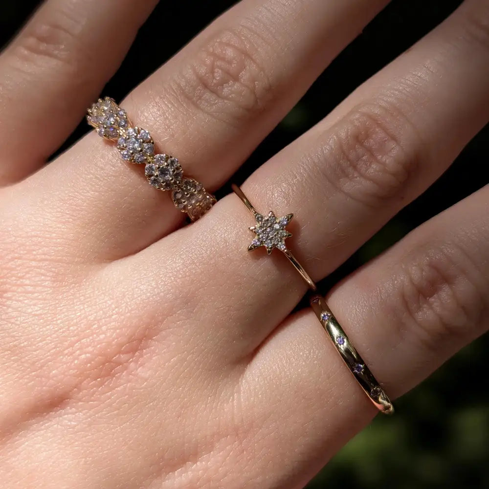 Amethyst Round Half Eternity Band Rings Handmade Handcrafted