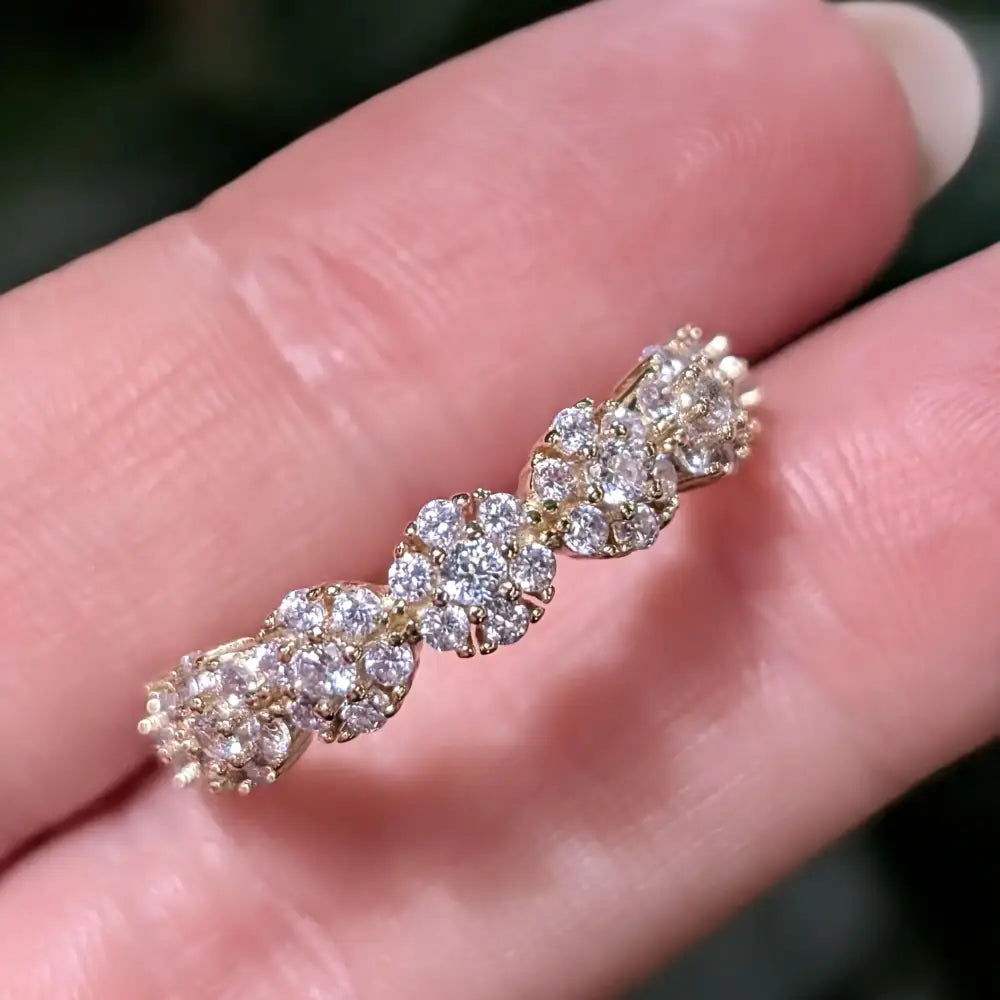 Amethyst Round Half Eternity Band Rings Handmade Handcrafted