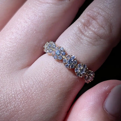 Amethyst Round Half Eternity Band Rings Handmade Handcrafted