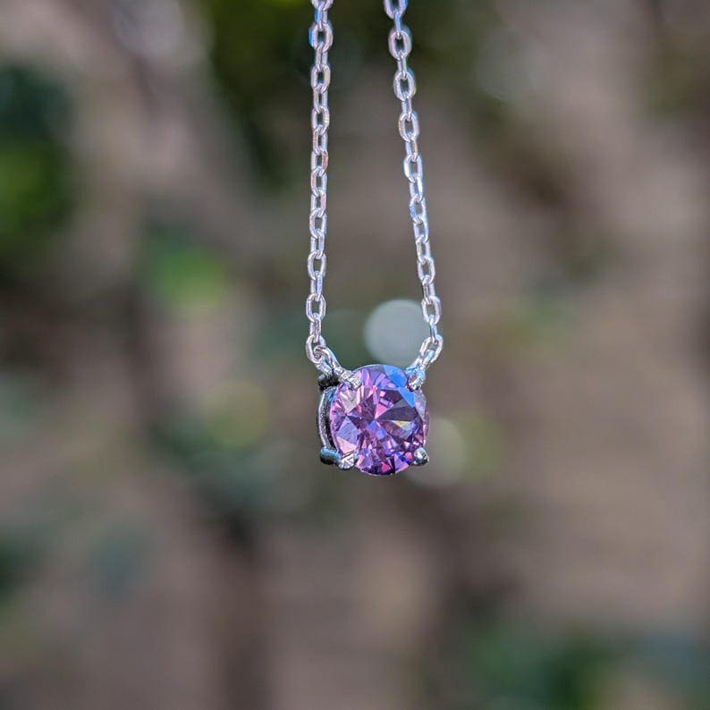 Amethyst Small Round Necklace Necklaces Handmade Handcrafted