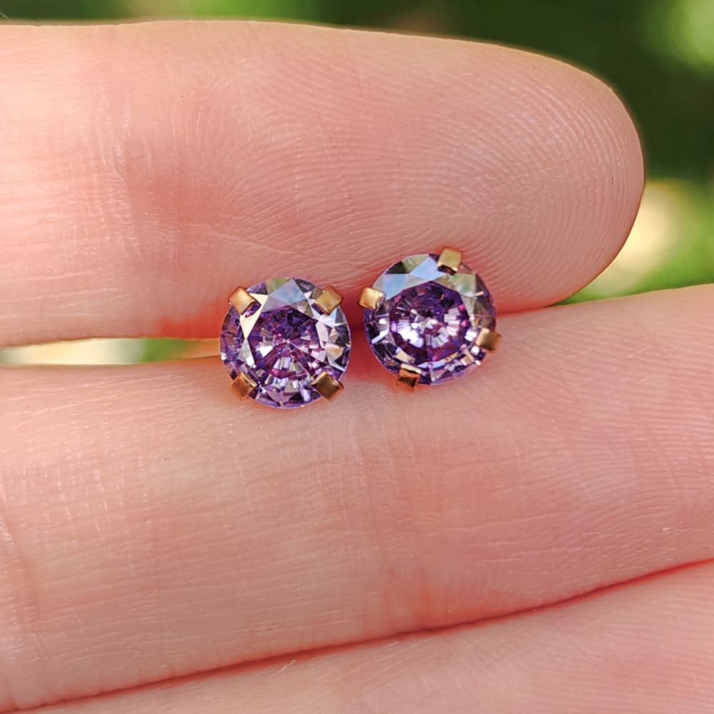 Amethyst Stud Earrings Earrings Handmade Handcrafted