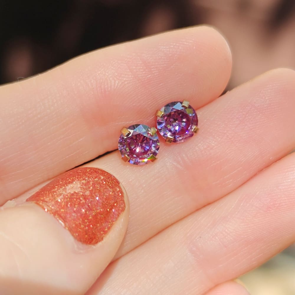 Amethyst Stud Earrings Earrings Handmade Handcrafted