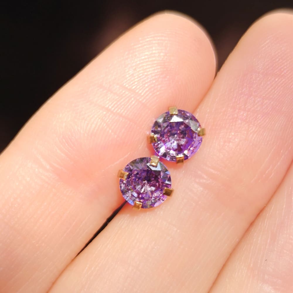 Amethyst Stud Earrings Earrings Handmade Handcrafted