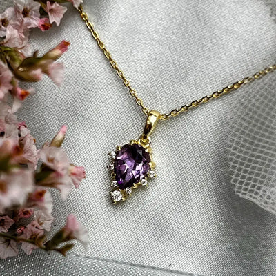 Celestial Drop - Amethyst Necklace Necklaces Handmade Handcrafted