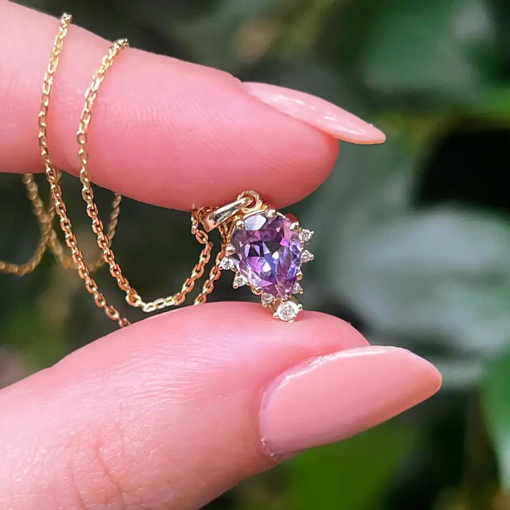 Celestial Drop - Amethyst Necklace Necklaces Handmade Handcrafted