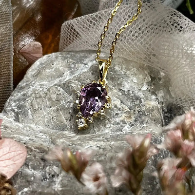 Celestial Drop - Amethyst Necklace Necklaces Handmade Handcrafted