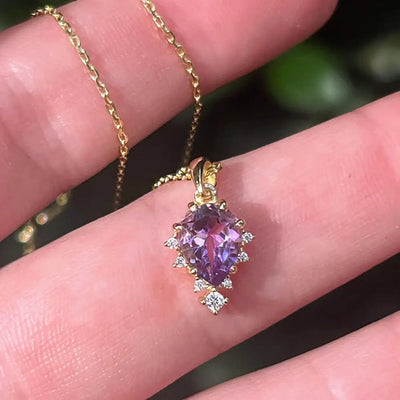 Celestial Drop - Amethyst Necklace Necklaces Handmade Handcrafted