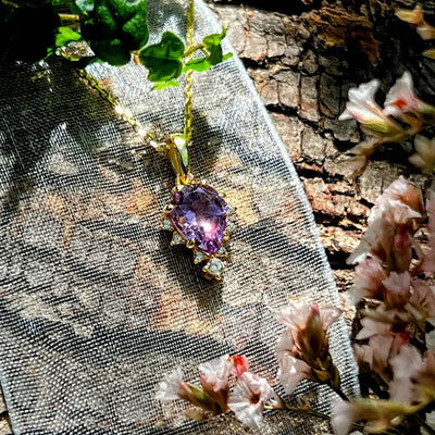 Celestial Drop - Amethyst Necklace Necklaces Handmade Handcrafted