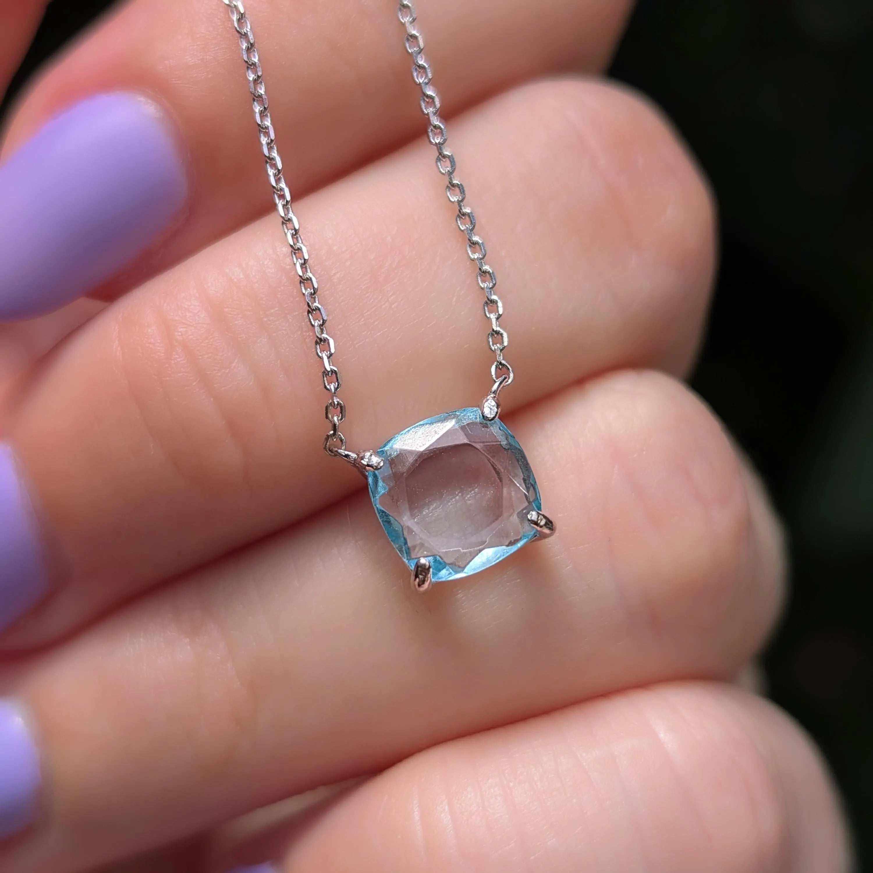 The Ashlynn - Natural Aquamarine Necklace