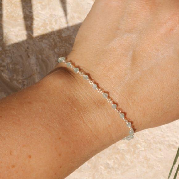 Aquamarine Beaded Bracelet