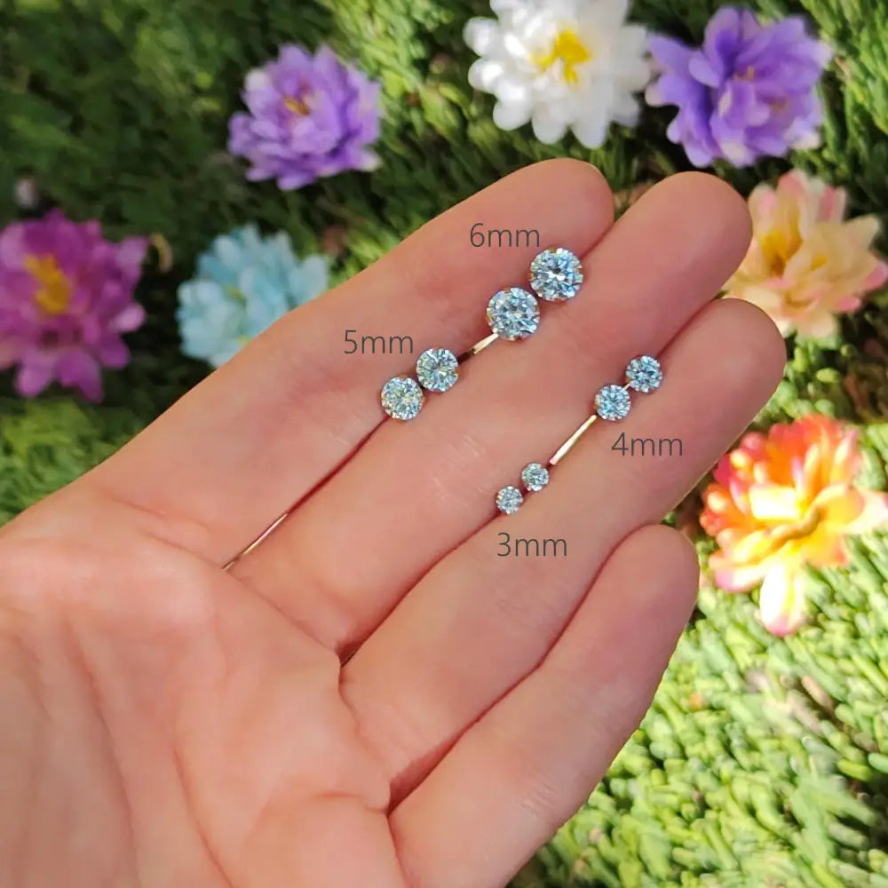 Aquamarine Stud Earrings Earrings Handmade Handcrafted