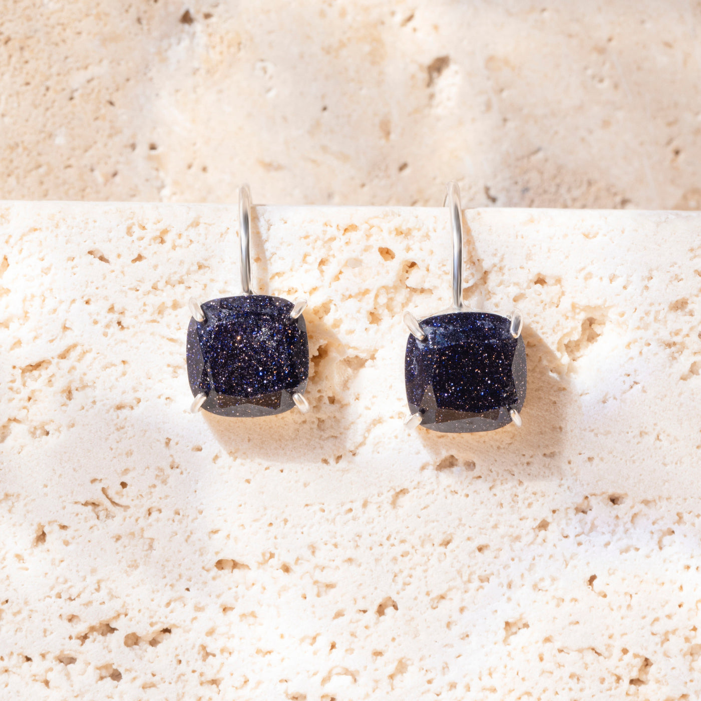 The Ashera - Blue Sandstone Dangle Earrings