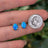 Australian Blue Opal Stud Earrings Earrings Handmade Handcrafted