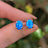 Australian Blue Opal Stud Earrings Earrings Handmade Handcrafted