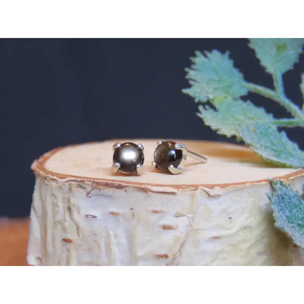 Black Star Sapphire Stud Earrings Earrings Handmade Handcrafted