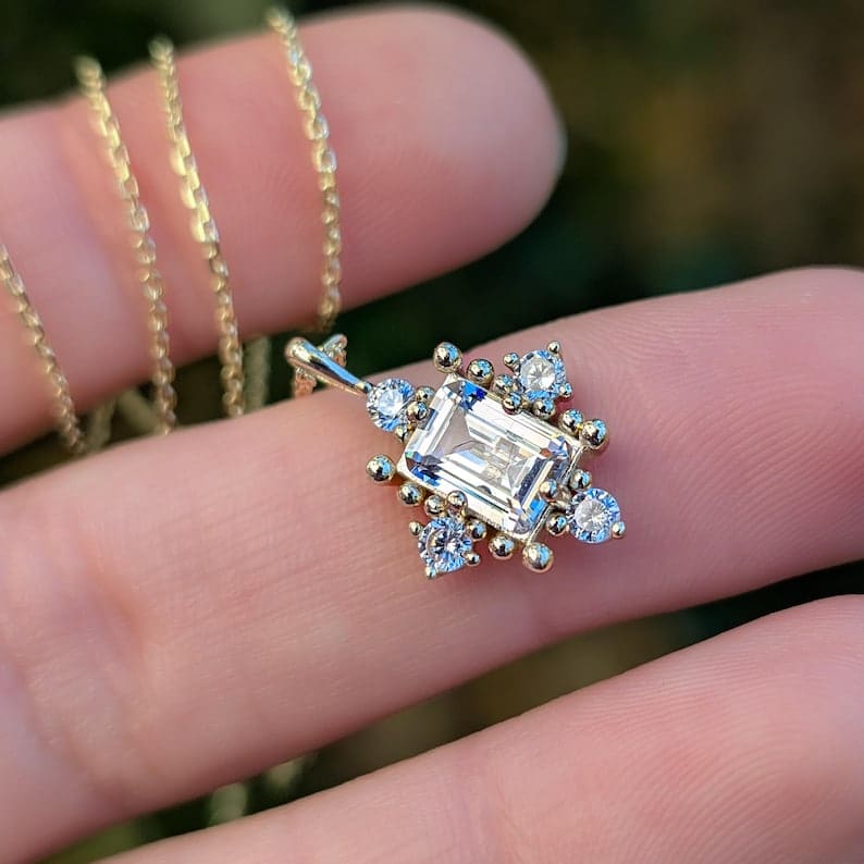 The Marielle - Moissanite Necklace Necklaces Handmade Handcrafted