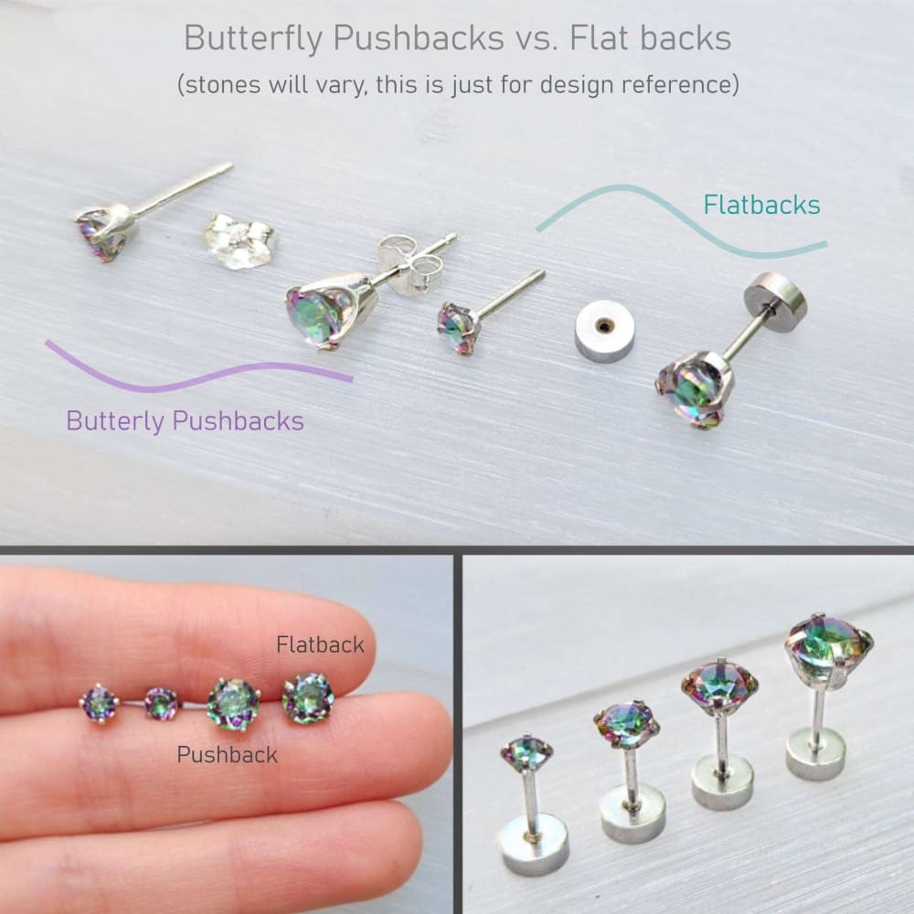 Birthstone Stud Earrings Earrings Handmade Handcrafted