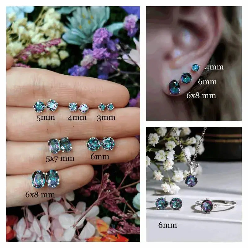 Birthstone Stud Earrings Earrings Handmade Handcrafted