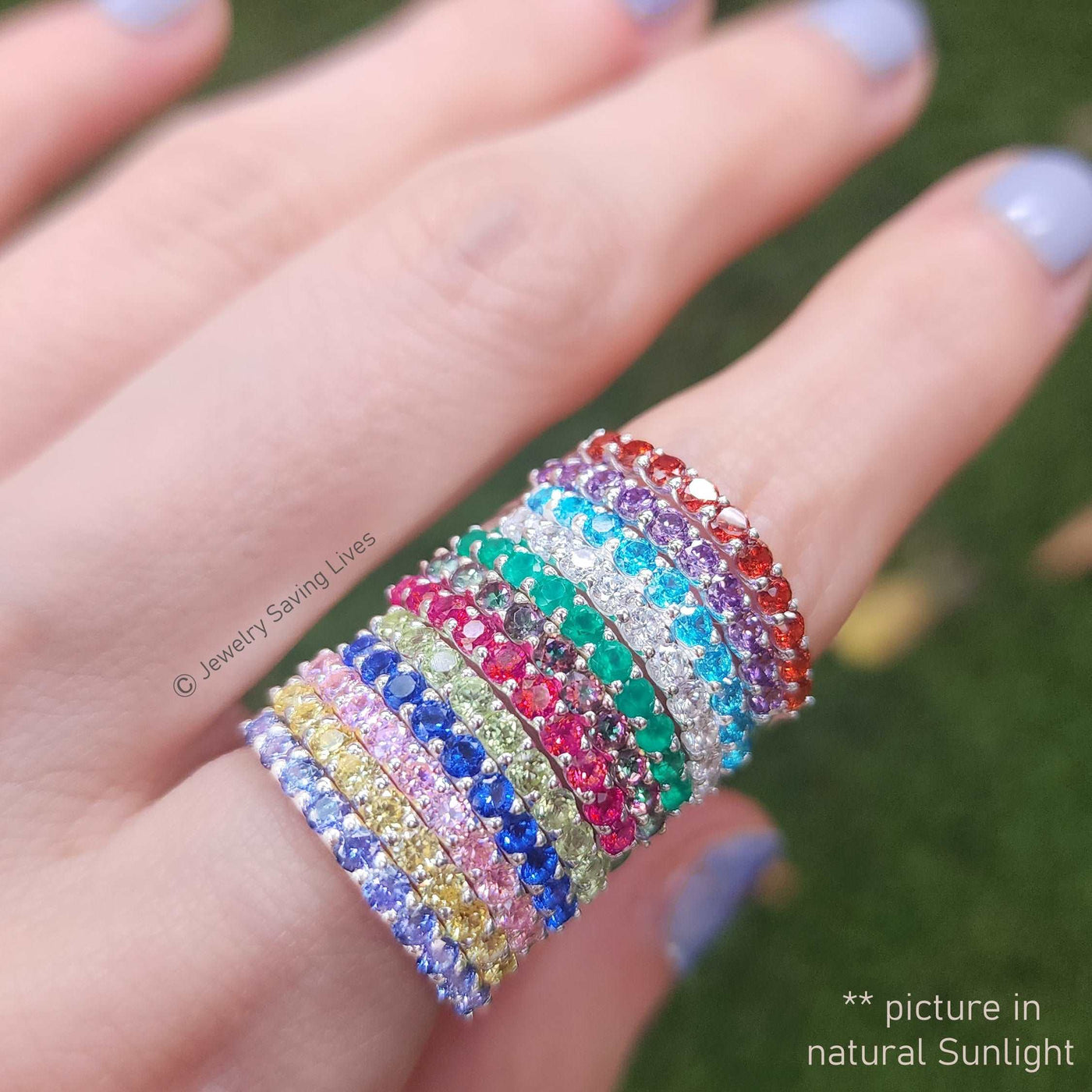 Birthstone Half Eternity Band