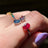 3 Stone Ring - Bisexual Flag Rings Handmade Handcrafted
