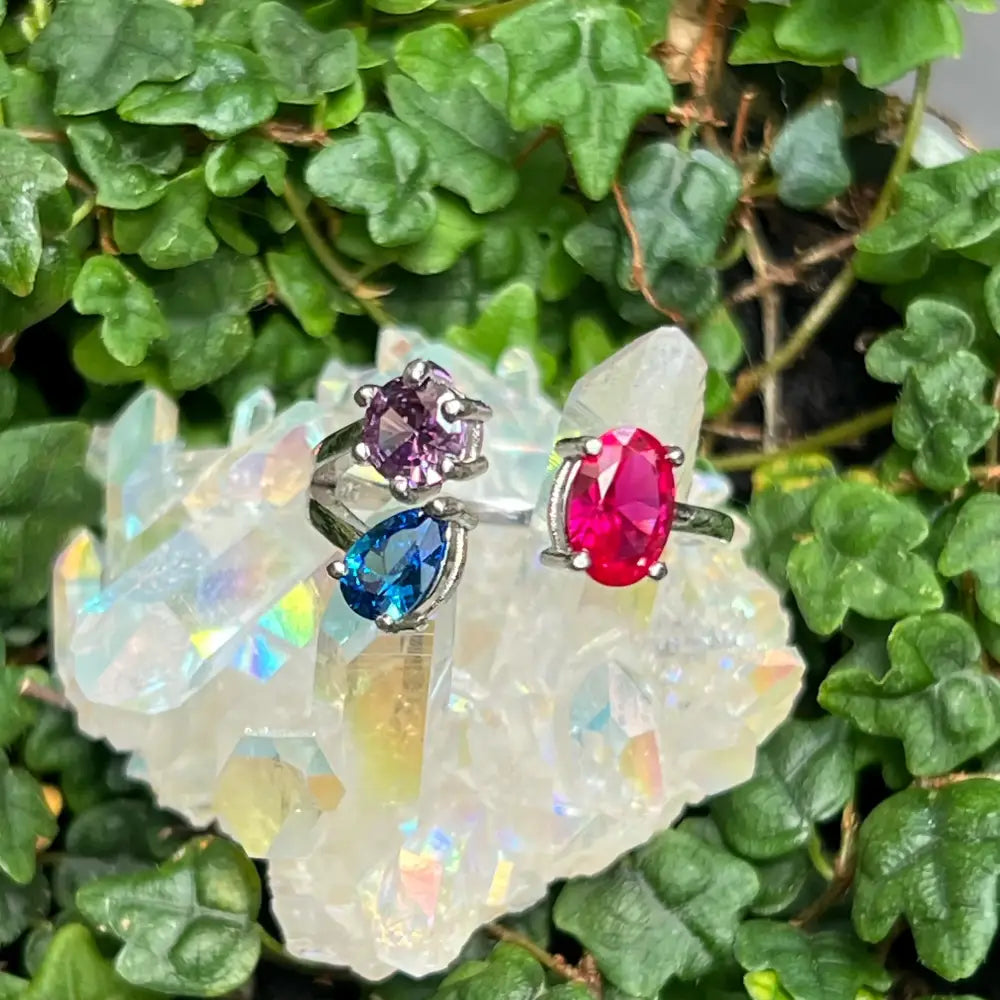 3 Stone Ring - Bisexual Flag Rings Handmade Handcrafted