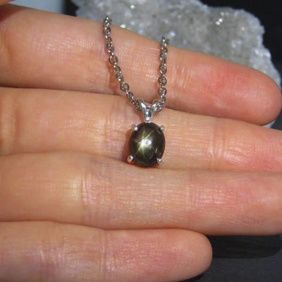 Black Star Sapphire Necklace Necklaces Handmade JSL Made in USA