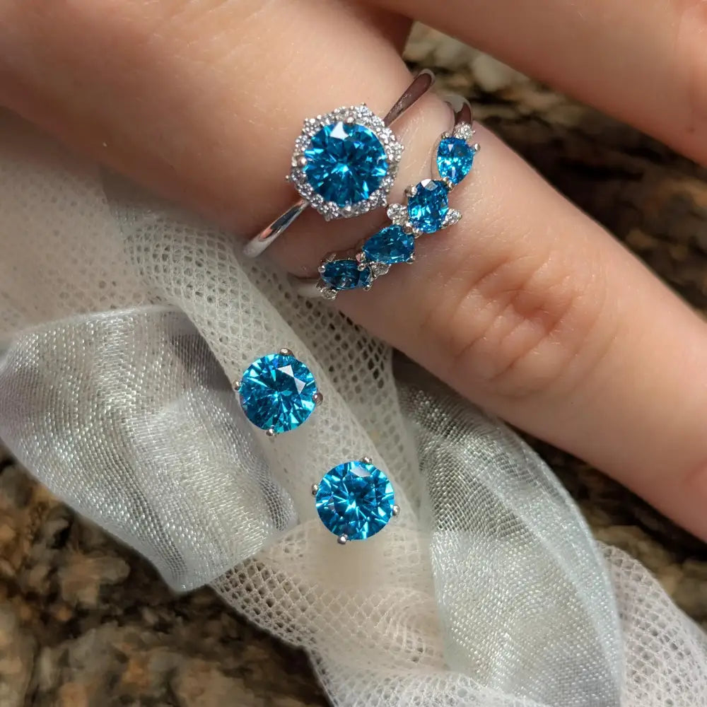 Blue Topaz Stud Earrings Earrings Handmade Handcrafted