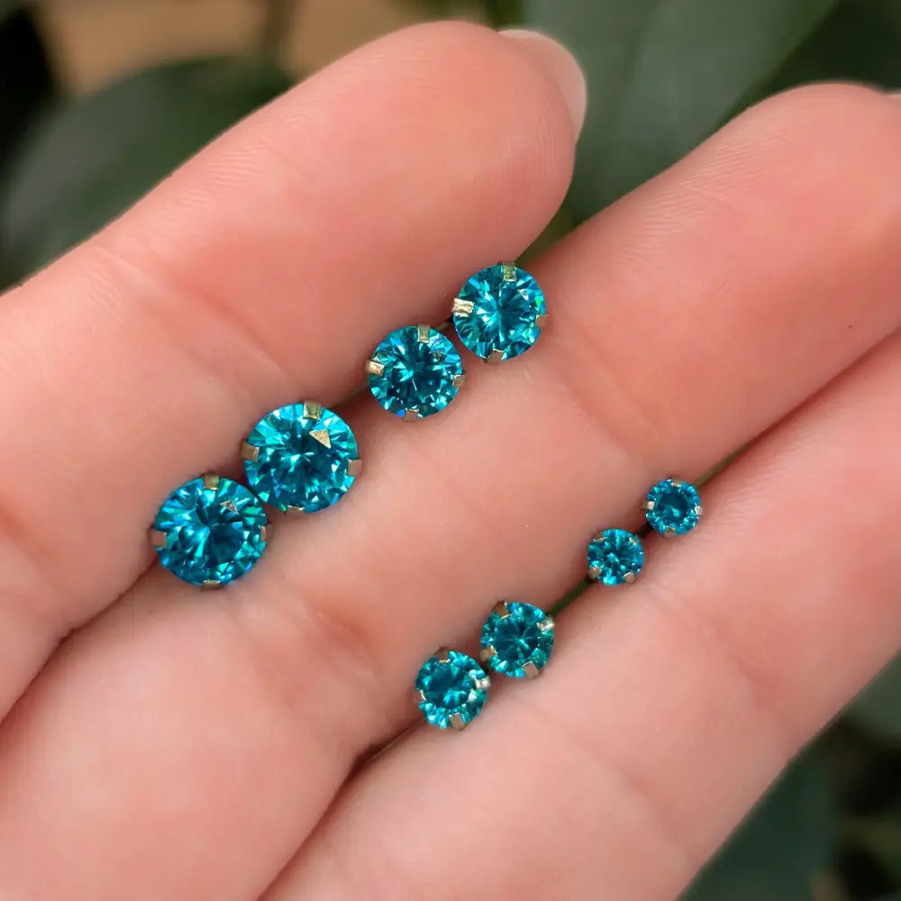 Blue Topaz Stud Earrings Earrings Handmade Handcrafted