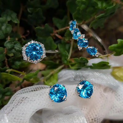Blue Topaz Stud Earrings Earrings Handmade Handcrafted