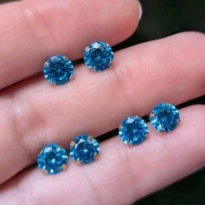 Blue Topaz Stud Earrings Earrings Handmade Handcrafted