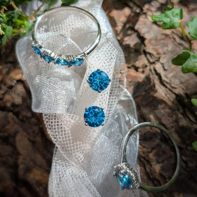 Blue Topaz Stud Earrings Earrings Handmade Handcrafted