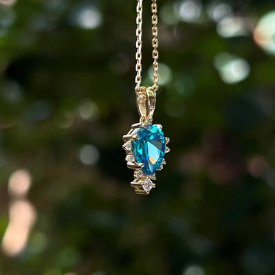 Celestial Drop - Blue Topaz Necklace Necklaces Handmade Handcrafted