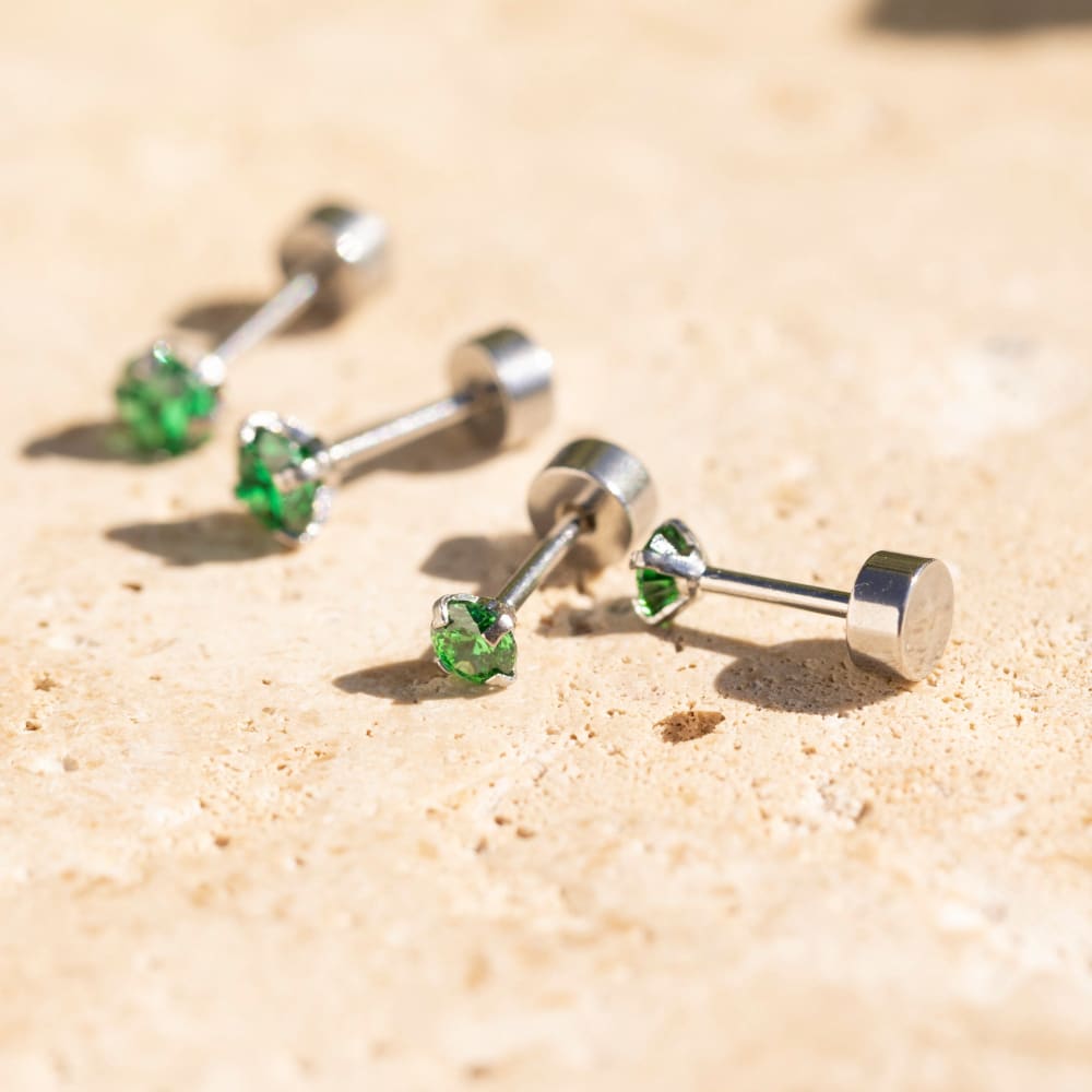 Brilliant Emerald Stud Earrings Earrings Handmade Handcrafted