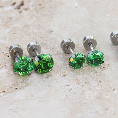 Brilliant Emerald Stud Earrings Earrings Handmade Handcrafted