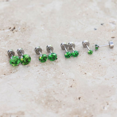 Brilliant Emerald Stud Earrings Earrings Handmade Handcrafted