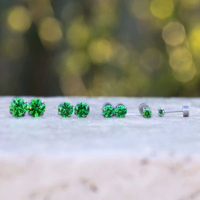 Brilliant Emerald Stud Earrings Earrings Handmade Handcrafted