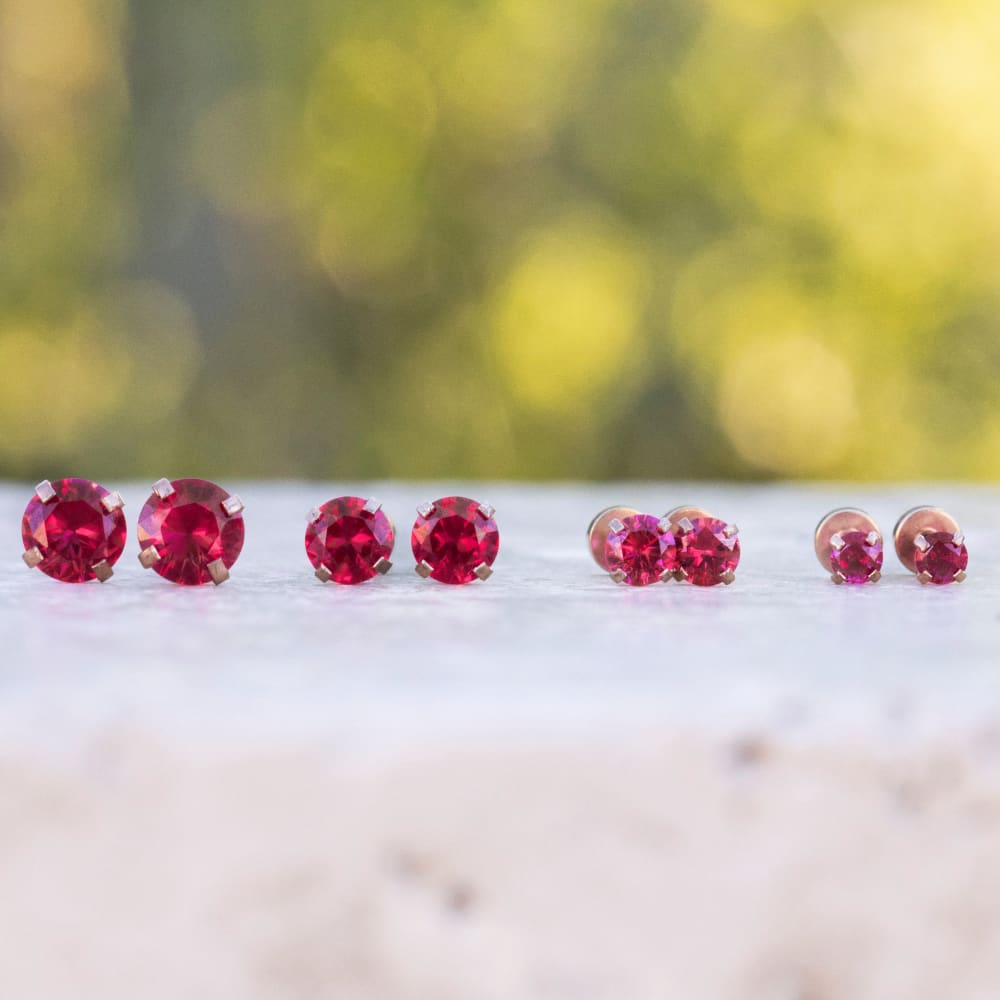 Brilliant Ruby Stud Earrings Earrings Handmade Handcrafted