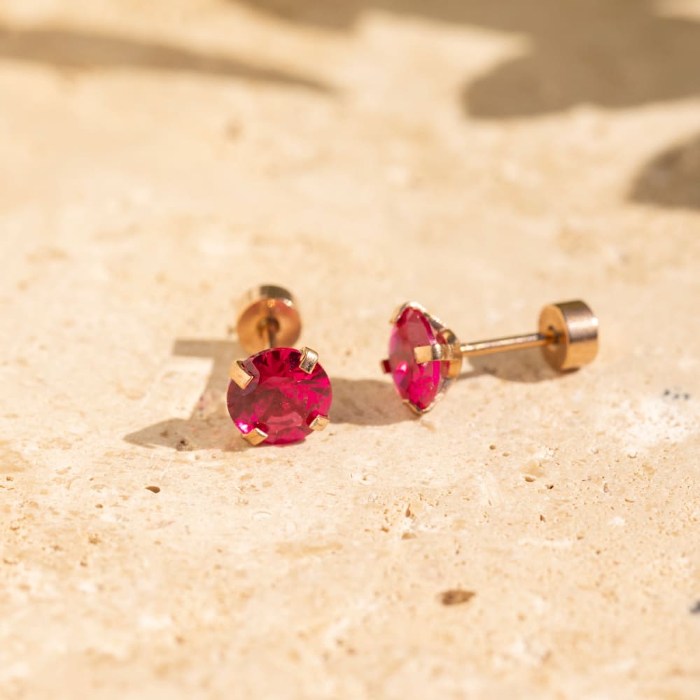 Brilliant Ruby Stud Earrings Earrings Handmade Handcrafted