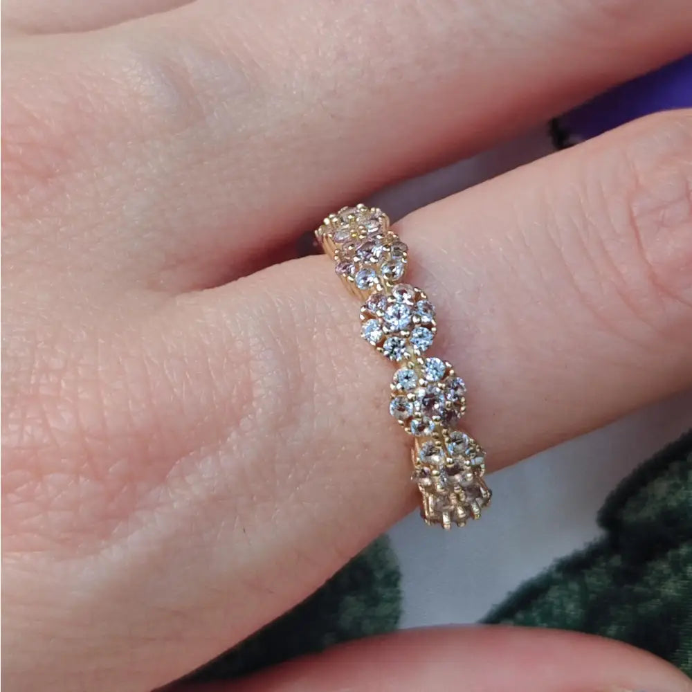 Bubble Half Eternity Band - Natural Untreated Alexandrite Rings Handmade Handcrafted