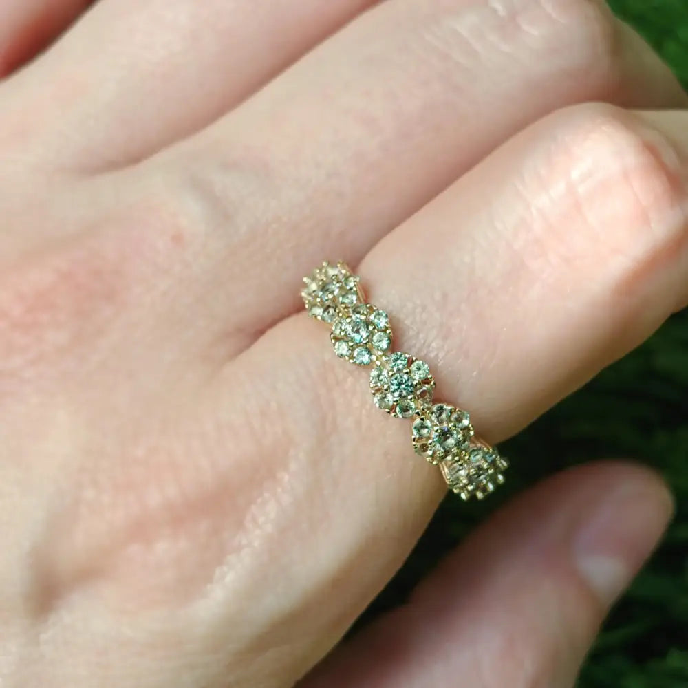 Bubble Half Eternity Band - Natural Untreated Alexandrite Rings Handmade Handcrafted