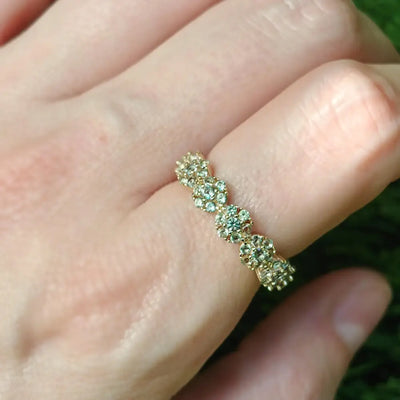 Bubble Half Eternity Band - Natural Untreated Alexandrite Rings Handmade Handcrafted