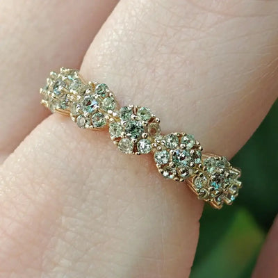 Bubble Half Eternity Band - Natural Untreated Alexandrite Rings Handmade Handcrafted