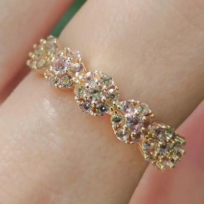 Bubble Half Eternity Band - Natural Untreated Alexandrite Rings Handmade Handcrafted