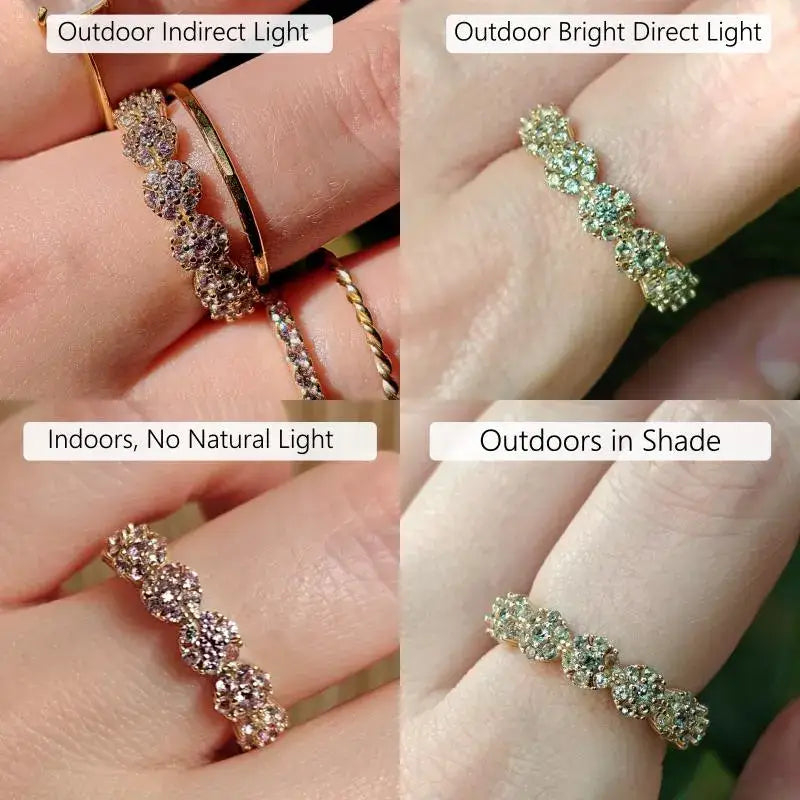 Bubble Half Eternity Band - Natural Untreated Alexandrite Rings Handmade Handcrafted
