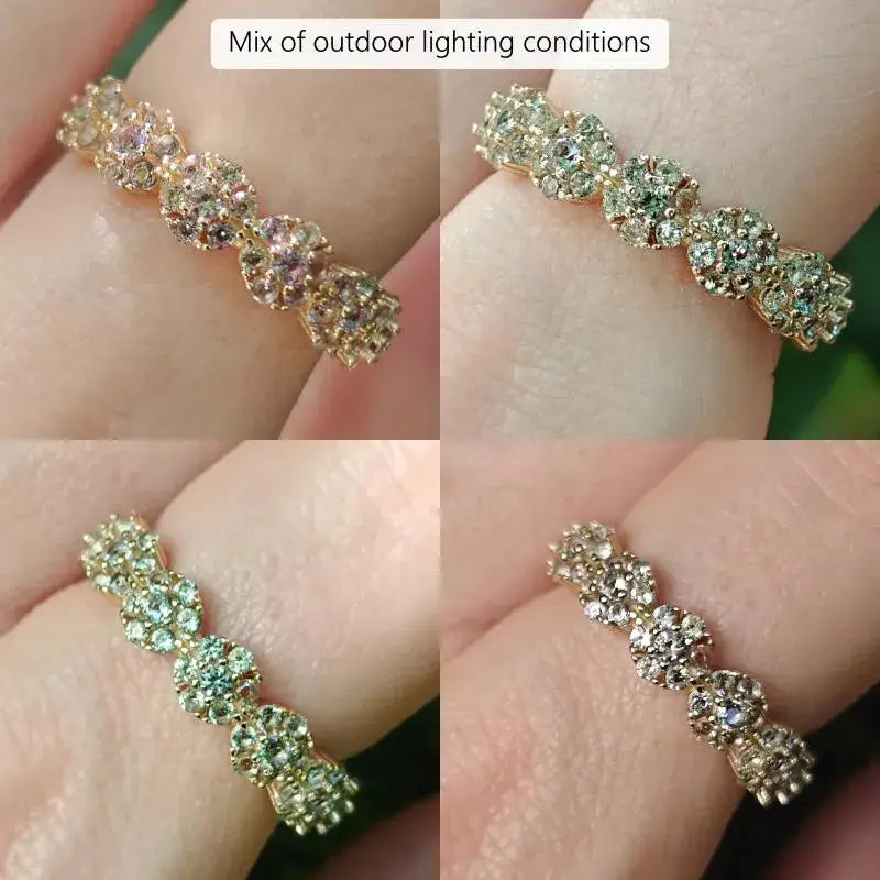 Bubble Half Eternity Band - Natural Untreated Alexandrite Rings Handmade Handcrafted