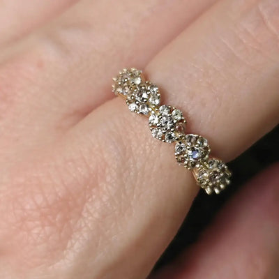Bubble Half Eternity Band - Natural Untreated Alexandrite Rings Handmade Handcrafted